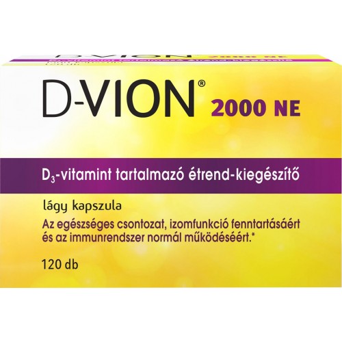 D-Vion 2000 NE D3-vitamint tartalmazó étrend-kiegészítő lágy kapszula 120 db